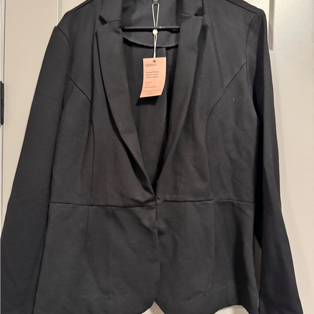 Quince women’s Ultra Stretch Ponte Blazer - Black XL NWT